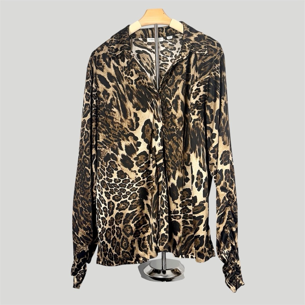 Susan Graver leopard Print Blouse | Women’s XL